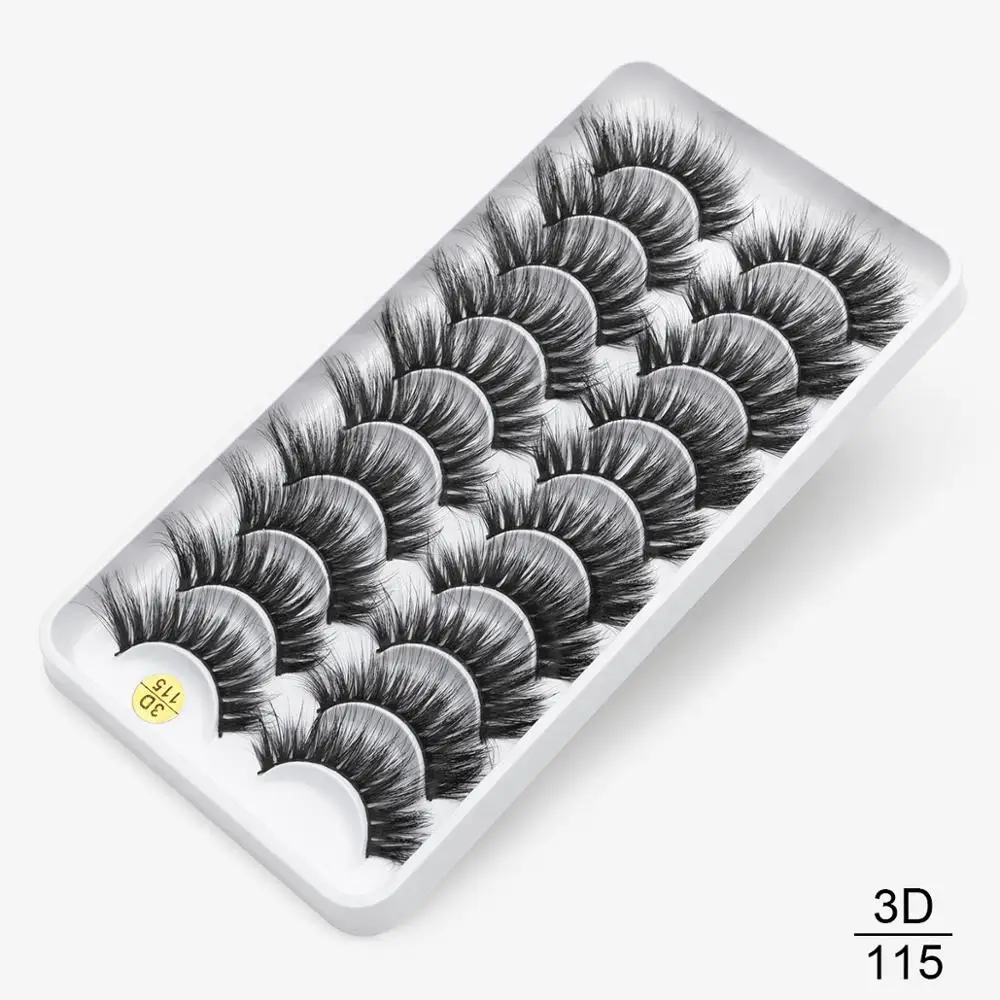 8/10 пар, натуральные длинные 3D ресницы из искусственной норки, толстые, ручная работа, полная полоса, ресницы, объемные, мягкие, норковые ресницы, накладные ресницы - Цвет: 3D-115