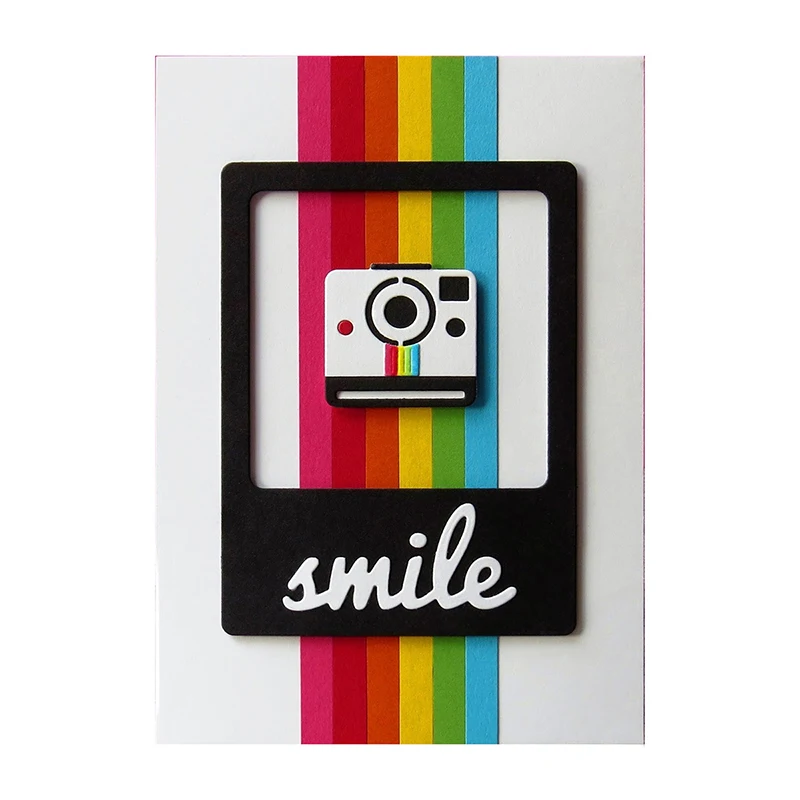 Smile Camera квадратная рамка металлические режущие штампы DIY альбом для скрапбукинга