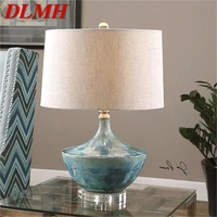 dlmh dimmer table lamp contemporary led ceramic painting decorative desk light for home bedside
