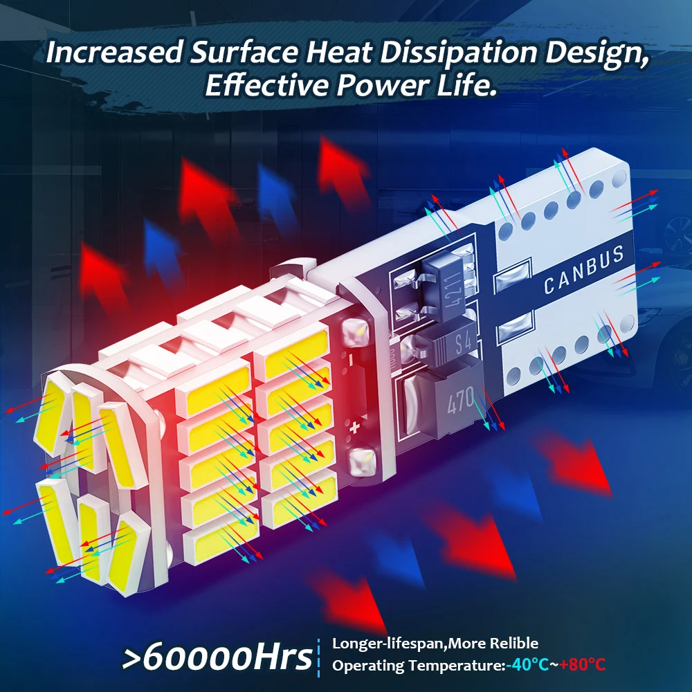 Светодиодная автомобильная лампа 4014SMD 2 шт. 12 В T10 W5W 194 для розетки автомобиля