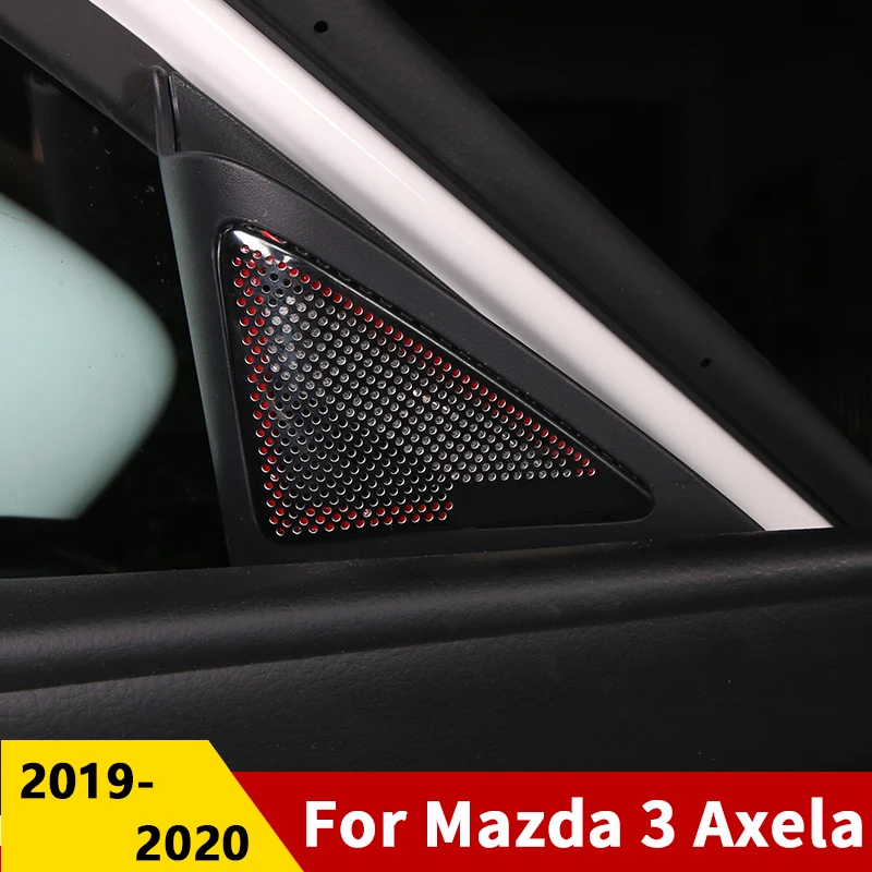 Для Mazda 3 Axela 2019 2020 нержавеющая сталь Автомобильный интерьер окна Apillar Post Speraker треугольная крышка отделка гарнитур