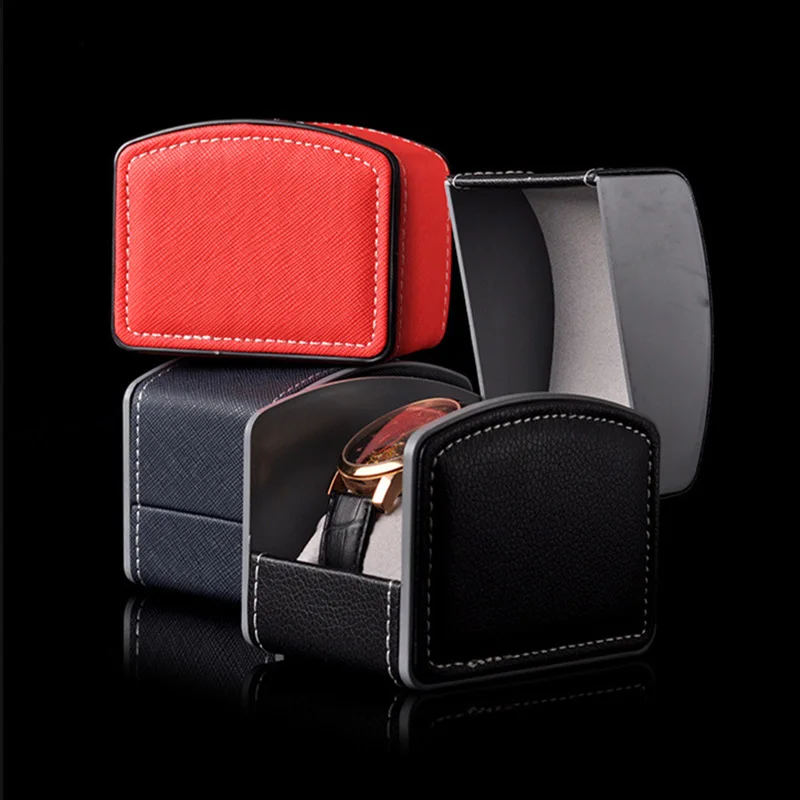 Leather watch high-end storage box single flip new bracelet bag ornament gift brand mechanical compression PU | Наручные часы