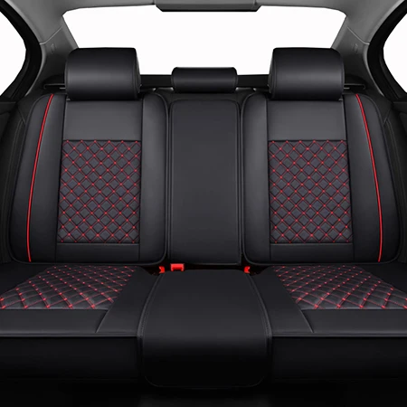 black red Back row ETOATUO универсальный кожаный чехол для автомобильного сиденья для peugeot все модели 206 307 407 207 2008 3008 508 208 308 406 301 автомобиль аксессуары - Название цвета: black red Back row