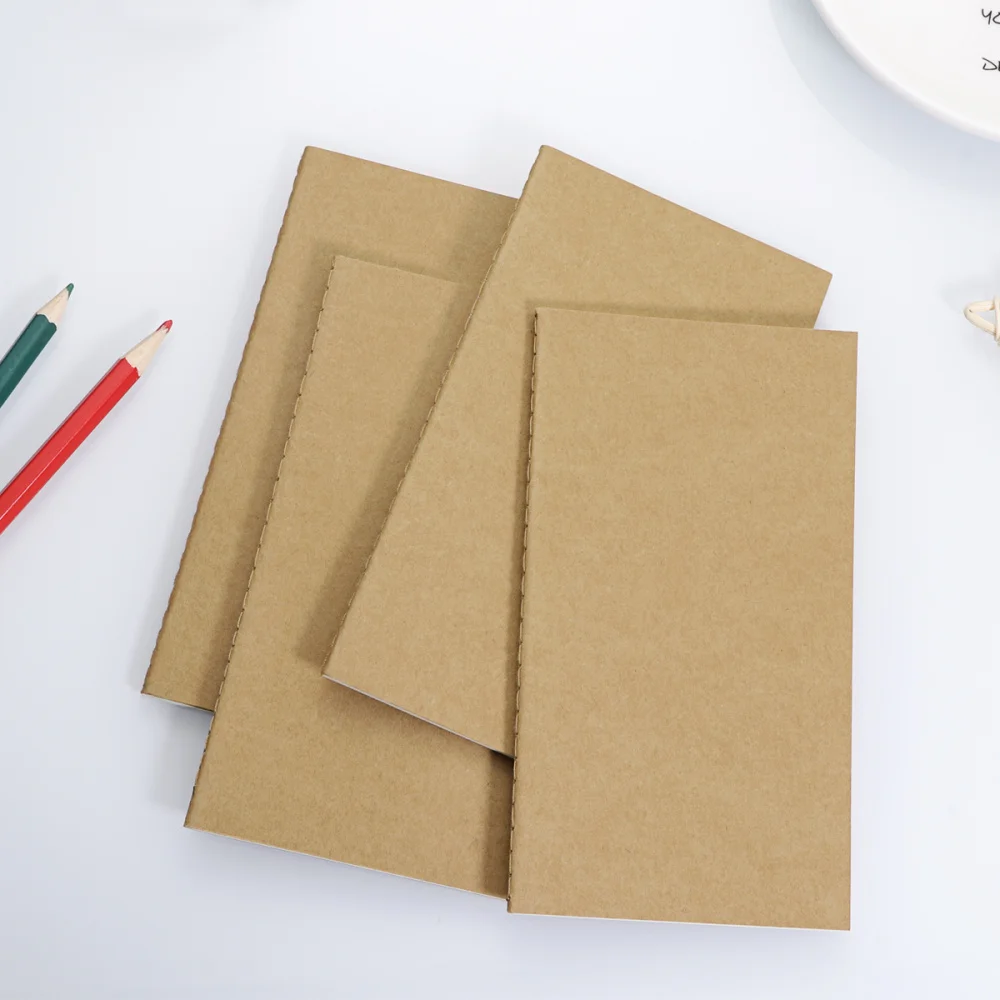 12PCS Notebooks Retro Kraft Paper Blank Pages Sketchbook Painting Diary Journals Student Note Pads Planner Memo Sketch Pad |