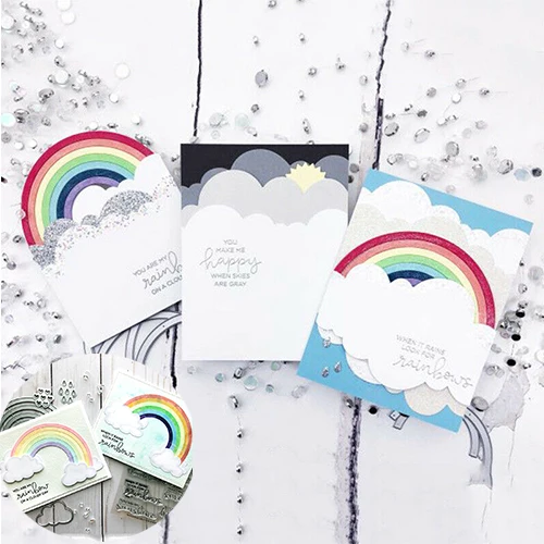 Металлические Вырубные штампы DIY изготовление радужных облаков рельефное