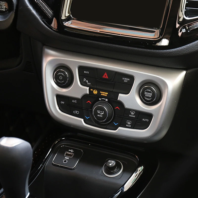 

For Jeep Compass 2017-2021 Car Air Conditioner Switch Knob Buttons Controller Panel Cover Trim Car styling