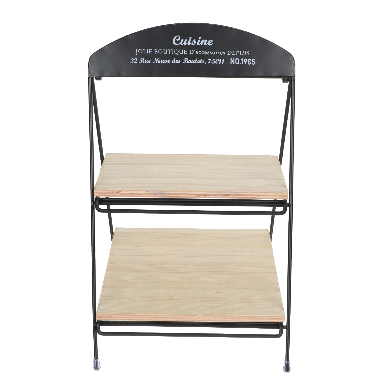 

1PC Delicate Multi-layer Design Desktop Storage Shelf Matte Black Storage Rack