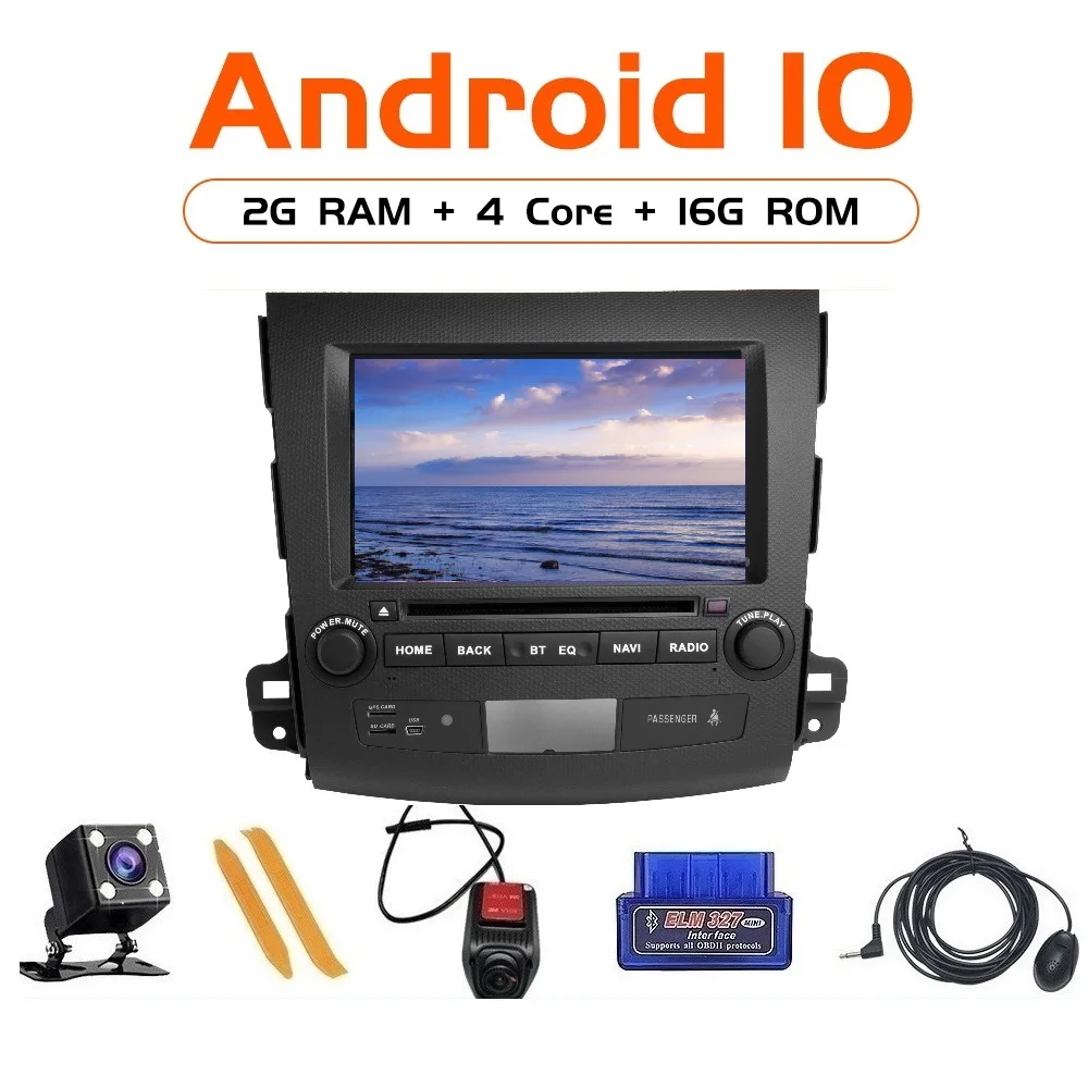 TOOPAI Android 10 авто радио FM для Mitsubishi Outlander 2007 2011 GPS Navi автомобильный мультимедийный