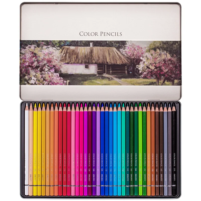 Деревянные цветные карандаши ed набор 72 цветов для студентов детей рисования