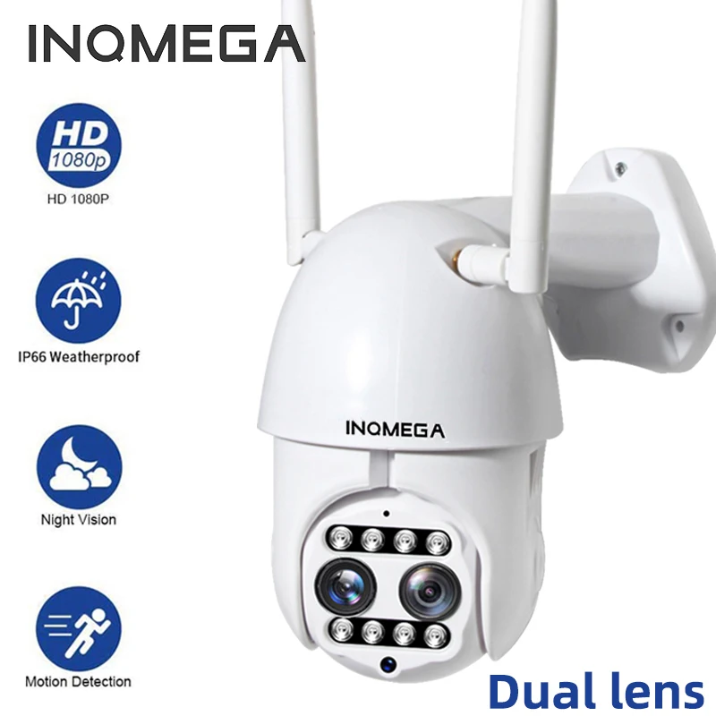 Камера видеонаблюдения INQMEGA Cloud 1080P с двумя объективами PTZ 4-кратный цифровой зум