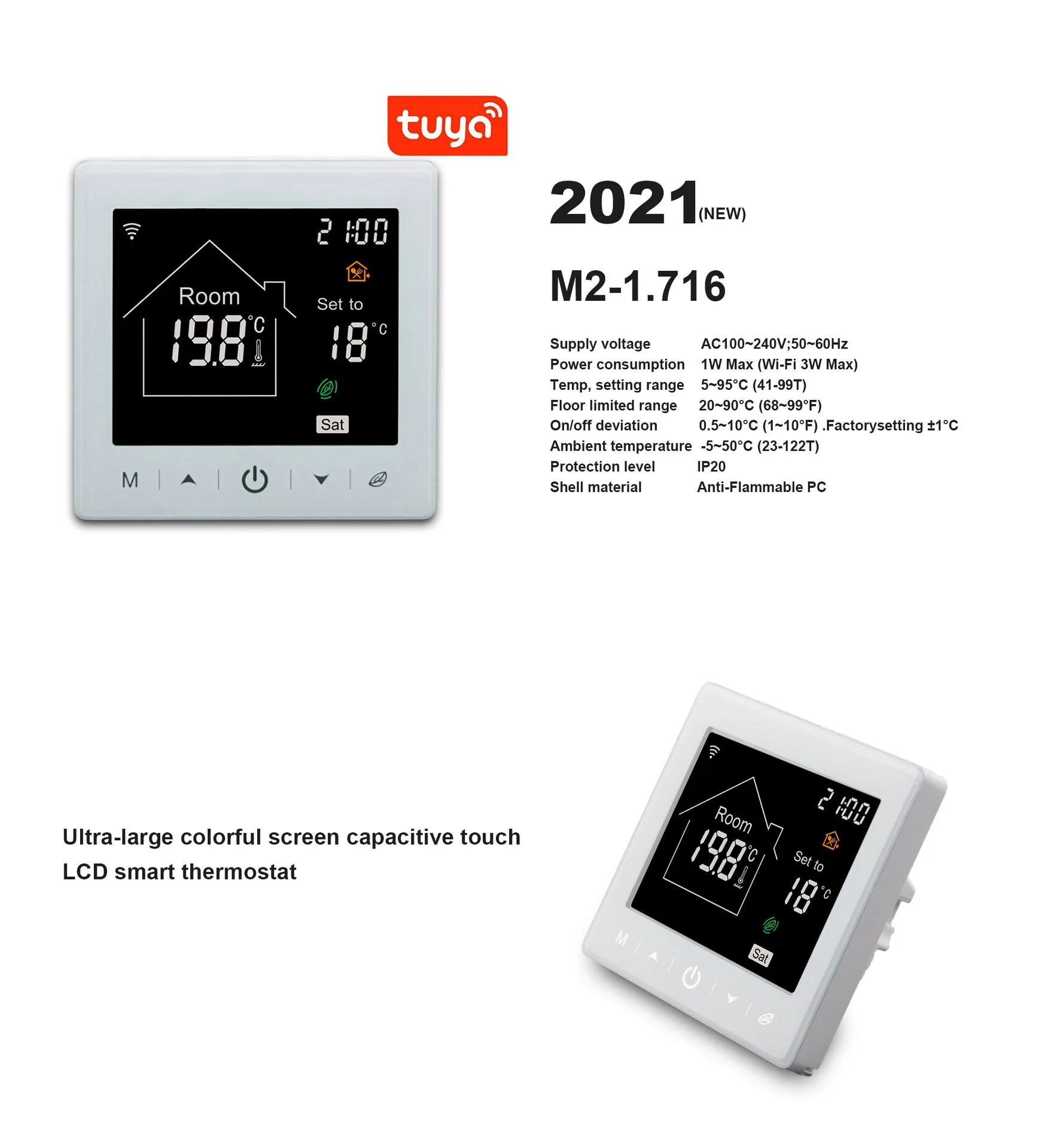

Tuya graffiti WiFi touch screen electric floor heating 16A intelligent thermostat app digital temperature controller termostat