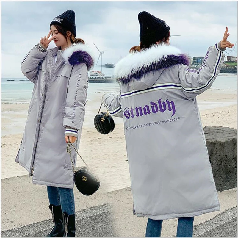 

2019 Women Winter Coat Hooded Warm Cotton Padded Jacket Female Long Parka Womens Wadded overcoat Jaqueta Feminina R377