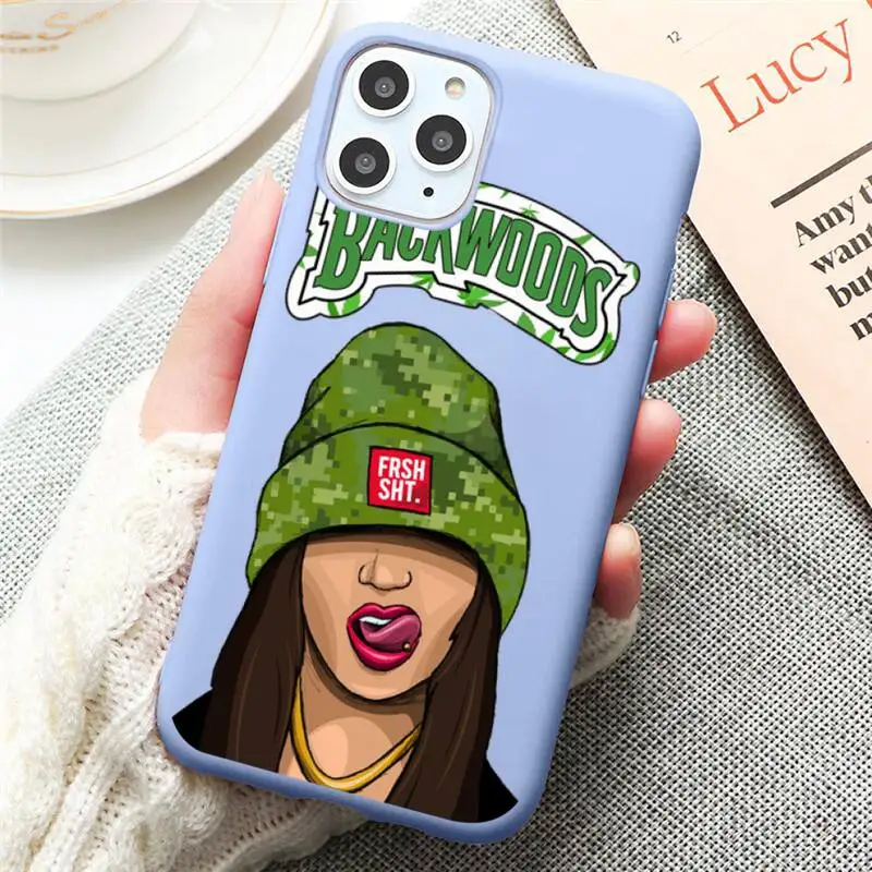 

Abstractionism Art High Weed Backwoods Phone Case for iPhone 12 mini 11 Pro Max X XR XS 8 7 6s Plus Candy purple Silicone cover