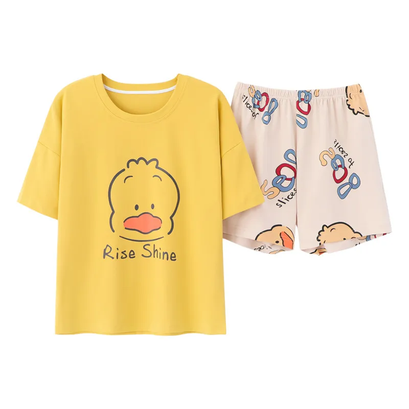 Женский летний Повседневный Спортивный костюм одежда для сна молодых девушек с