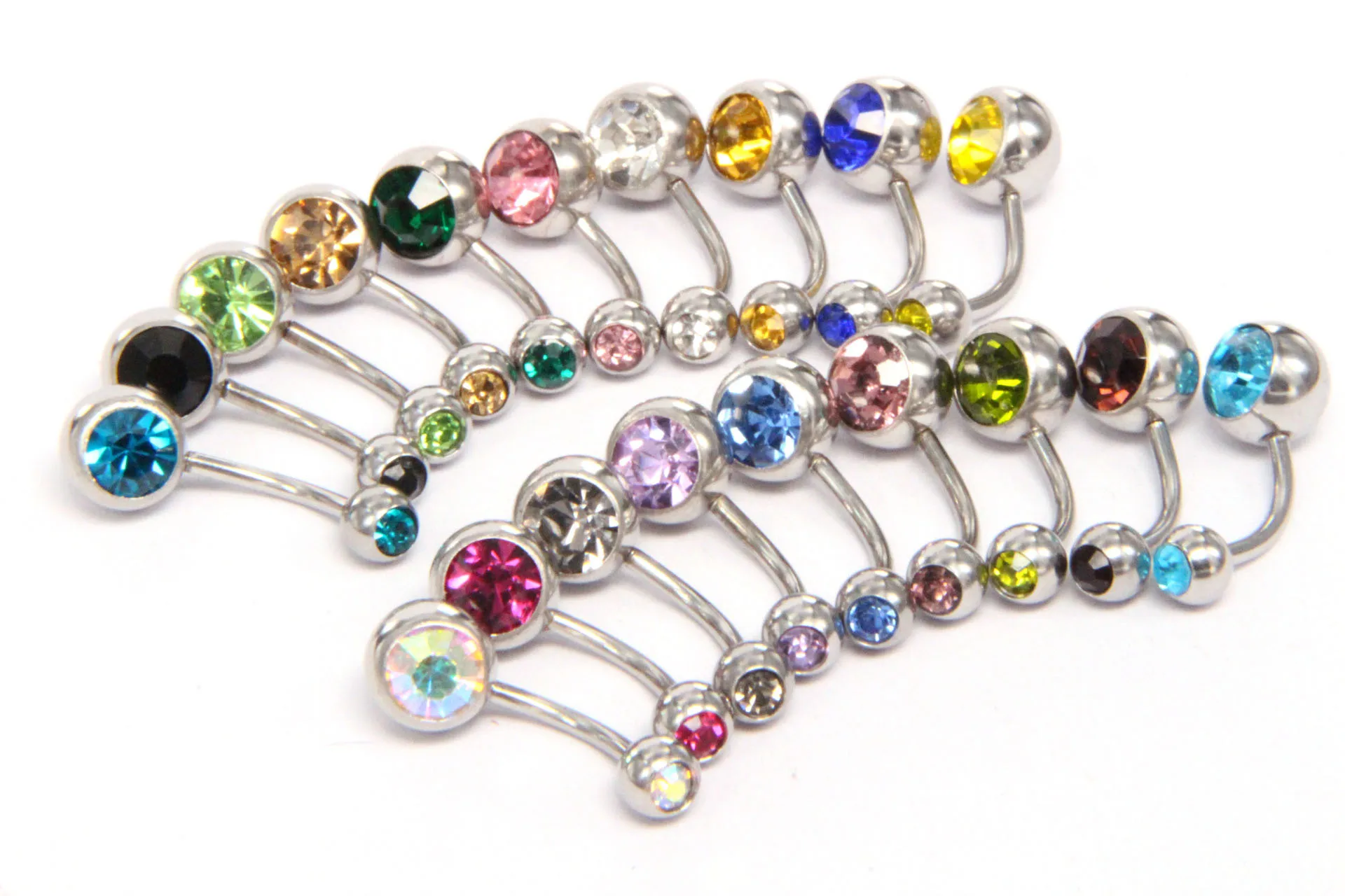 

New European and American Stainless Steel Pressure Drill Navel Nail Navel Ring Color Navel Buckle Puncture Ornament