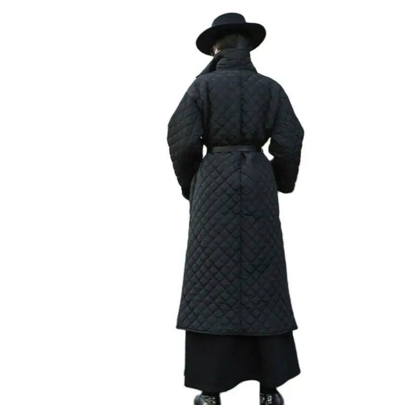 2021 модная женская длинная парка однотонная черная элегантная куртка Женское