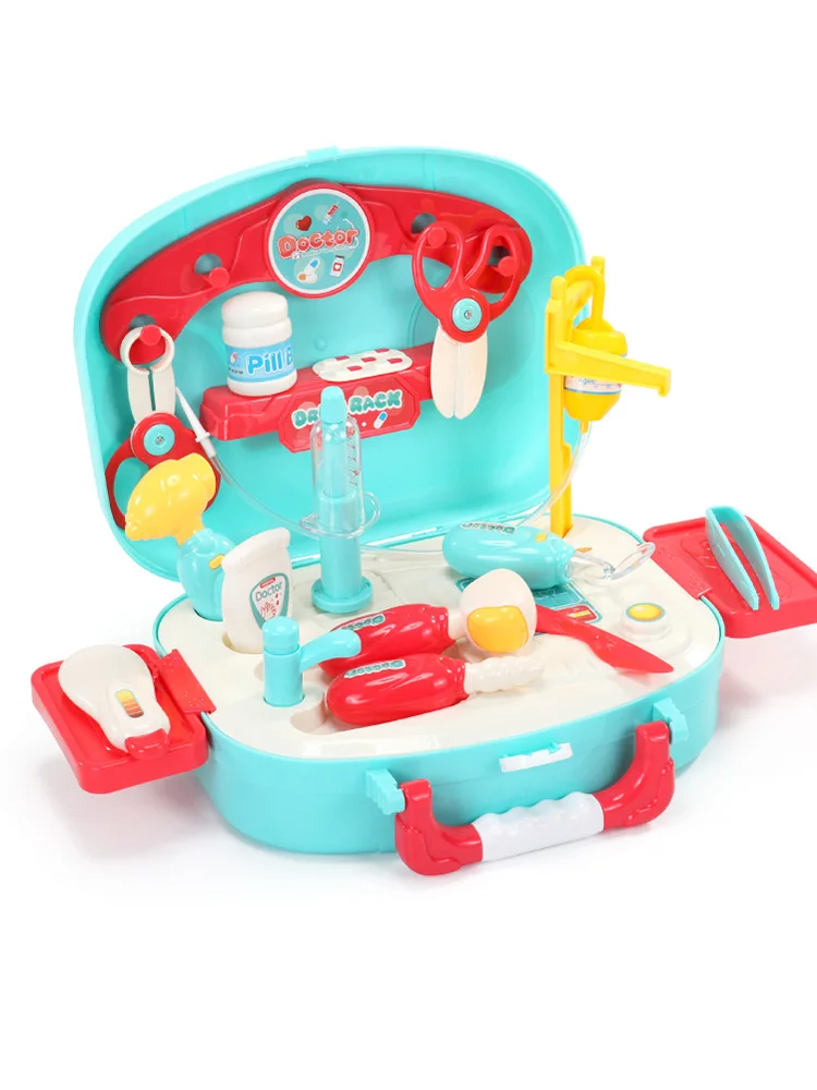 

Kid Doctor Toy Set Pretend Play Kit Suitcase Role Play Medical Tool Bag Nursing Simulation Injection Medicine Toy For Children