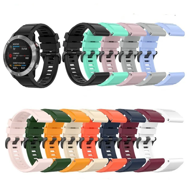 

Силиконовый ремешок для Garmin Fenix 6 6S 6X 5X 5 5S 3 3HR Forerunner 935 945, быстросъемный ремешок, силиконовый браслет, 26 мм 22 мм 20 мм