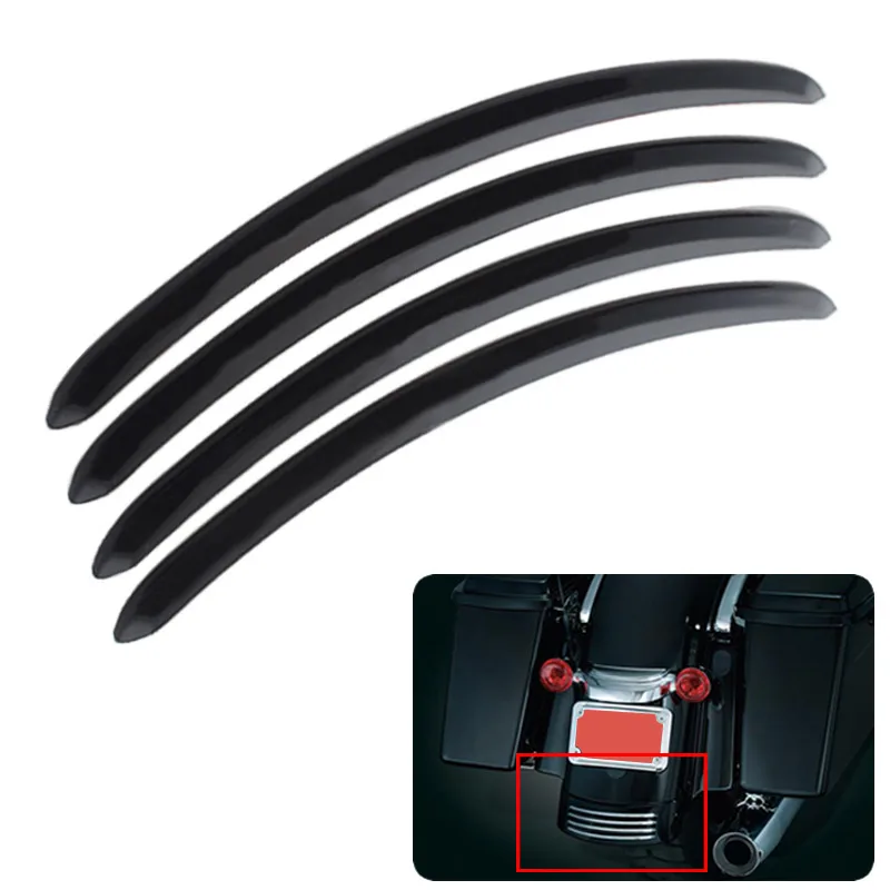 

Motorcycle Black ABS Smooth Rear Fender Accent Trims For Harley Touring Street Glide Road Glide Customs Special 06-17