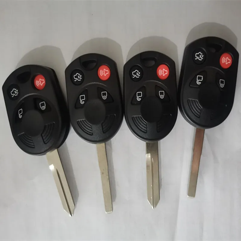 

DAKATU 10pcs For Mercury Ford Edge Escape Expedition Flex Fusion Mustang Taurus Lincoln Fob 4 Buttons Remote Car Key Shell