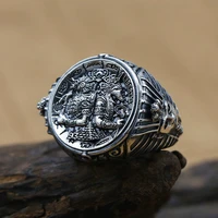 vintage egyptian mythology anubis ring men ancient egyptian totem ring jewelry goldsilver color stainless steel biker ring gift