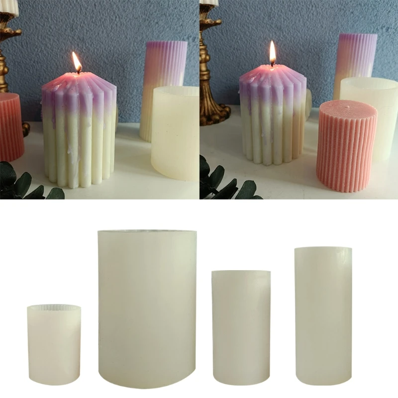 

1 Pc Pillar Candle Mould Striped Cylinder Candle Mould Party Favor Decoration Cylinder Candle Making Molds DIY Gift for Women