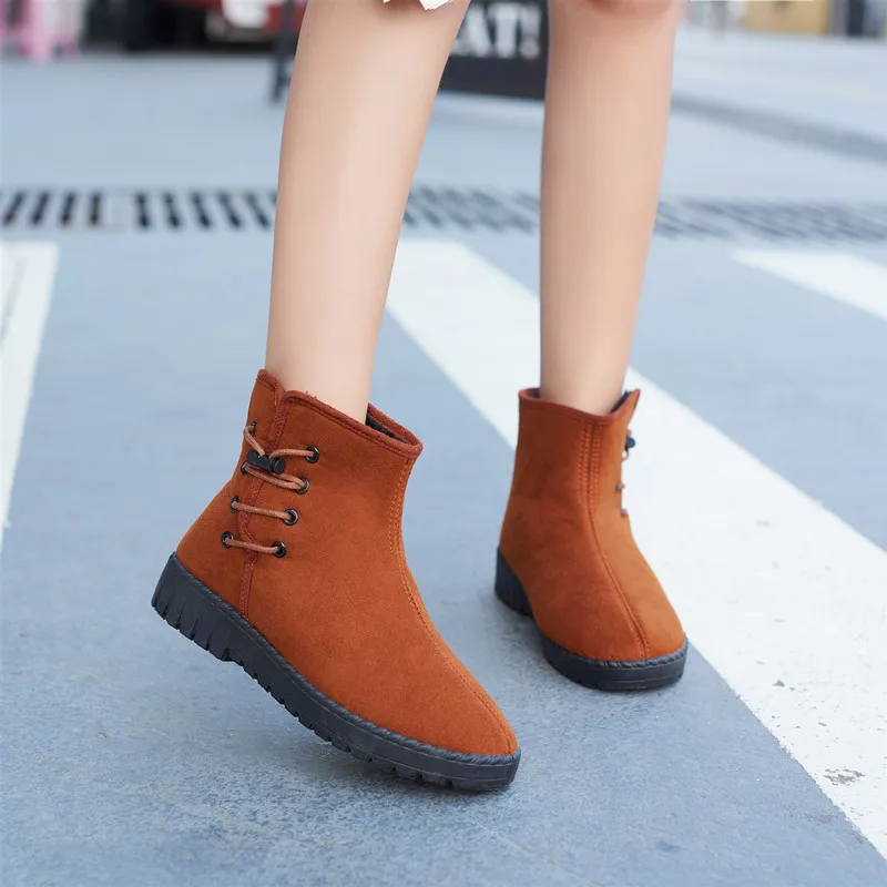 Новые зимние женские ботинки обувь на нескользящей подошве теплые ботильоны Botas