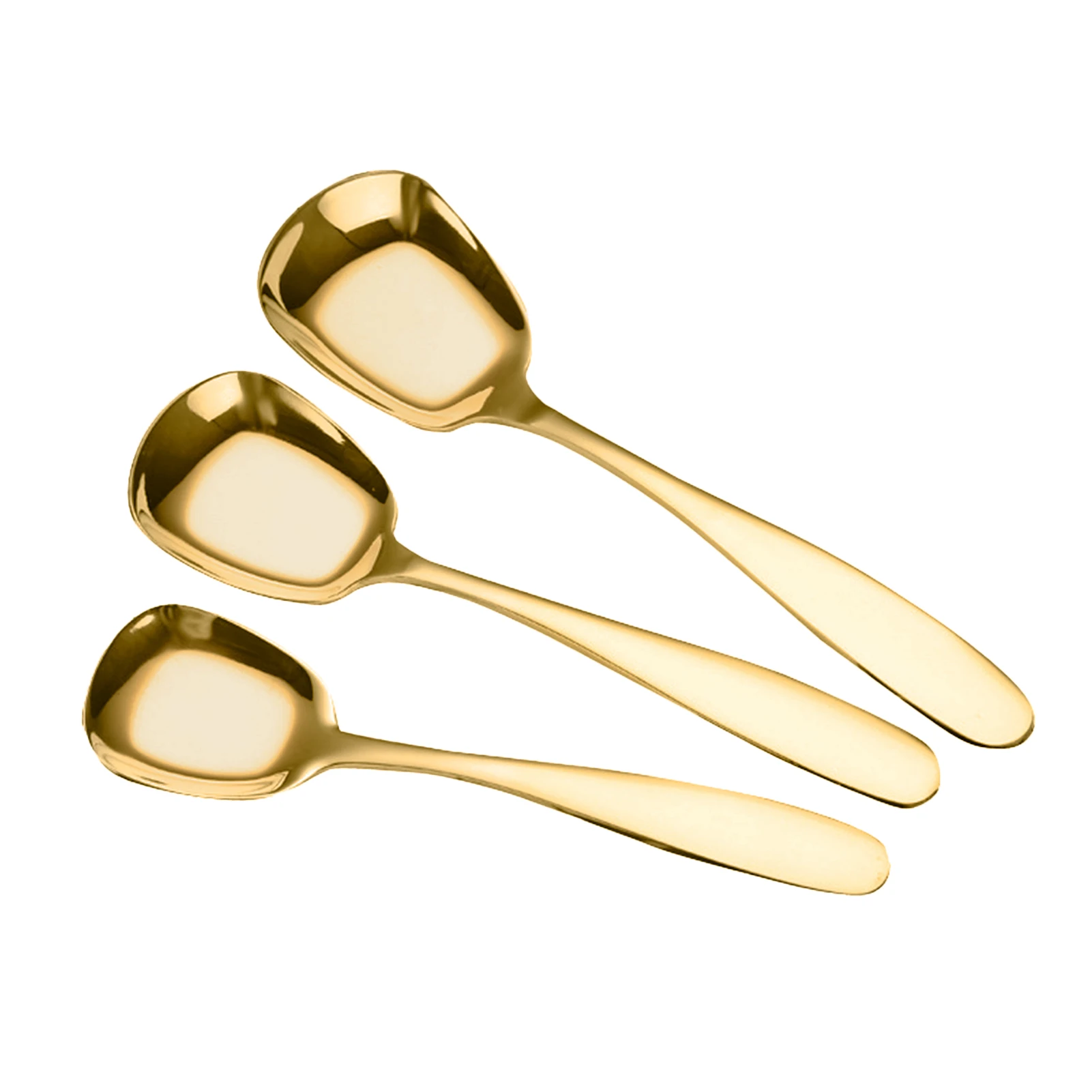 

3 шт./компл. столовые приборы для перемешивания супа, мороженого, обеда, квадратный десерт, 3 размера, столовая посуда, плоская ложка, кухонная...