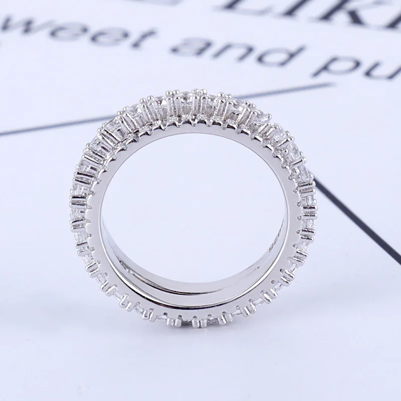 Горячие женщины медное зубчатое кольцо спиннинг вращающийся циркон палец