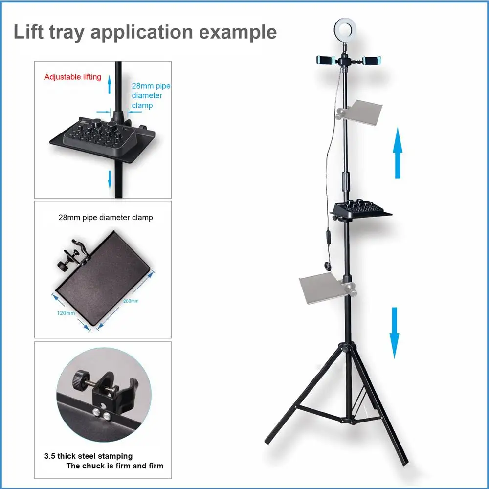 

FELYBY Liftable Universal Live Bracket Tray Rack Bracket Microphone Karaoke Bracket Accessories