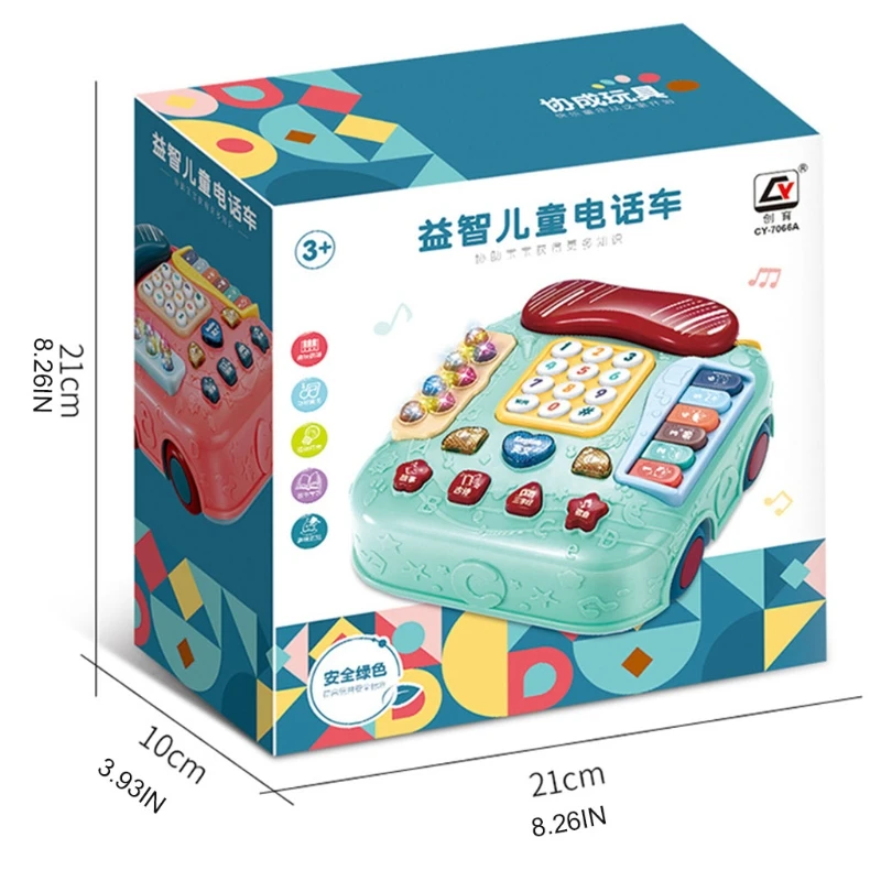 

Birthday Gift for Boys Girl Baby Phone Toy Car Shape Musical Telephone Toy Funny with Music, Lights, Piano, Whack-A-Mole
