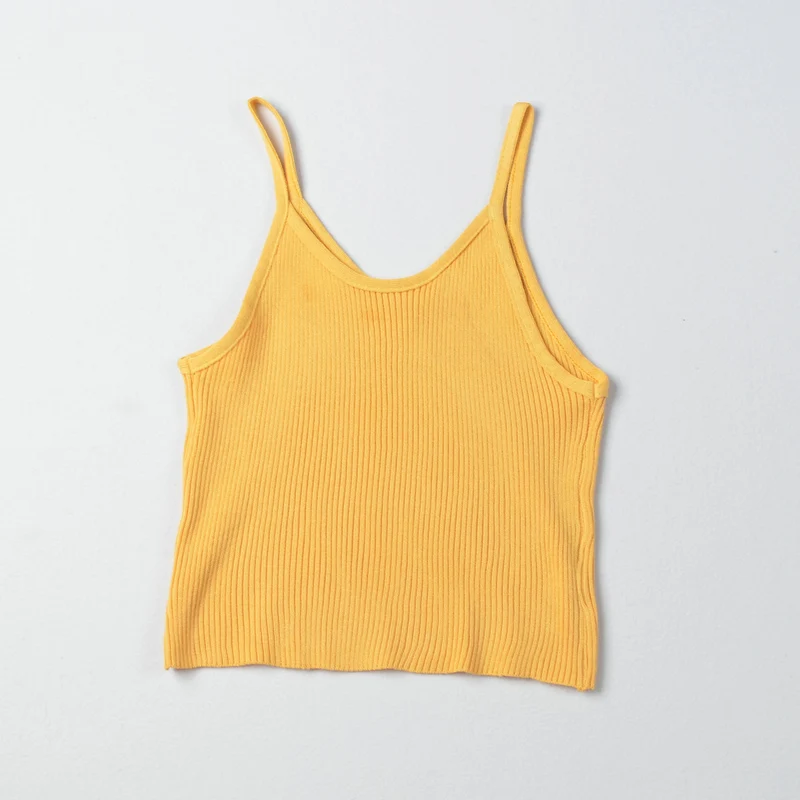 

Summer Slim Crop Top Women Casual Ladies Spaghetti Strap Tops Female Knitted Beach Camisole Tops Sexy Club Tank Top Haut Femme