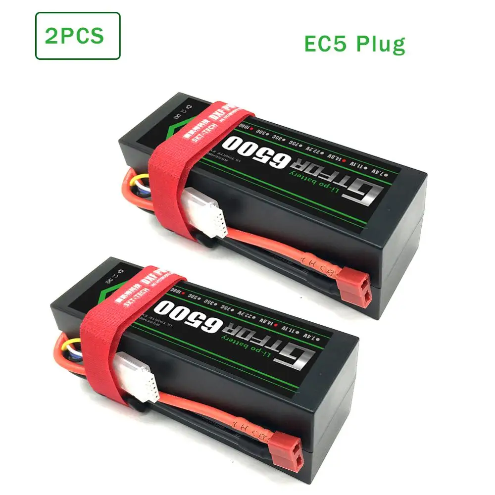 2PCS4S6500hardEC5 GTFDR Батарея Lipo 2S 4S 7,4 V 14,8 V 5200 7000mah 6500 45C 60C 100C MAX 200C Жесткий Чехол для 1:8 1:10 RC багги Truggy автомобиля - Цвет: 2PCS4S6500hardEC5