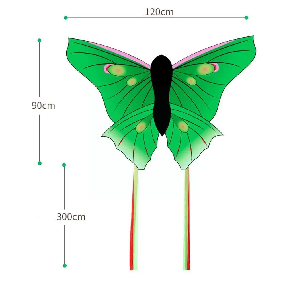 

3d Green Butterflies Kite With Handle Line Children Kite Ripstop Flying Kite Summer Eagle Toys Line Birds Control Kite Easy
