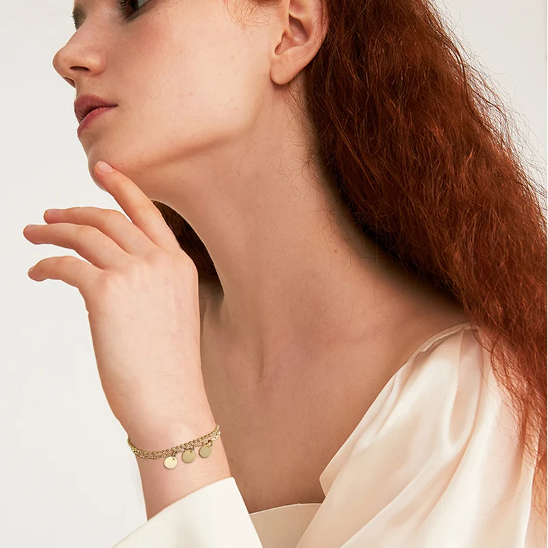 

Vnox Chic Paperclip Chain Bracelets for Women, Padlock Charm Stainless Steel Rectangle Link Bracelet, Elegant Party Jewelry