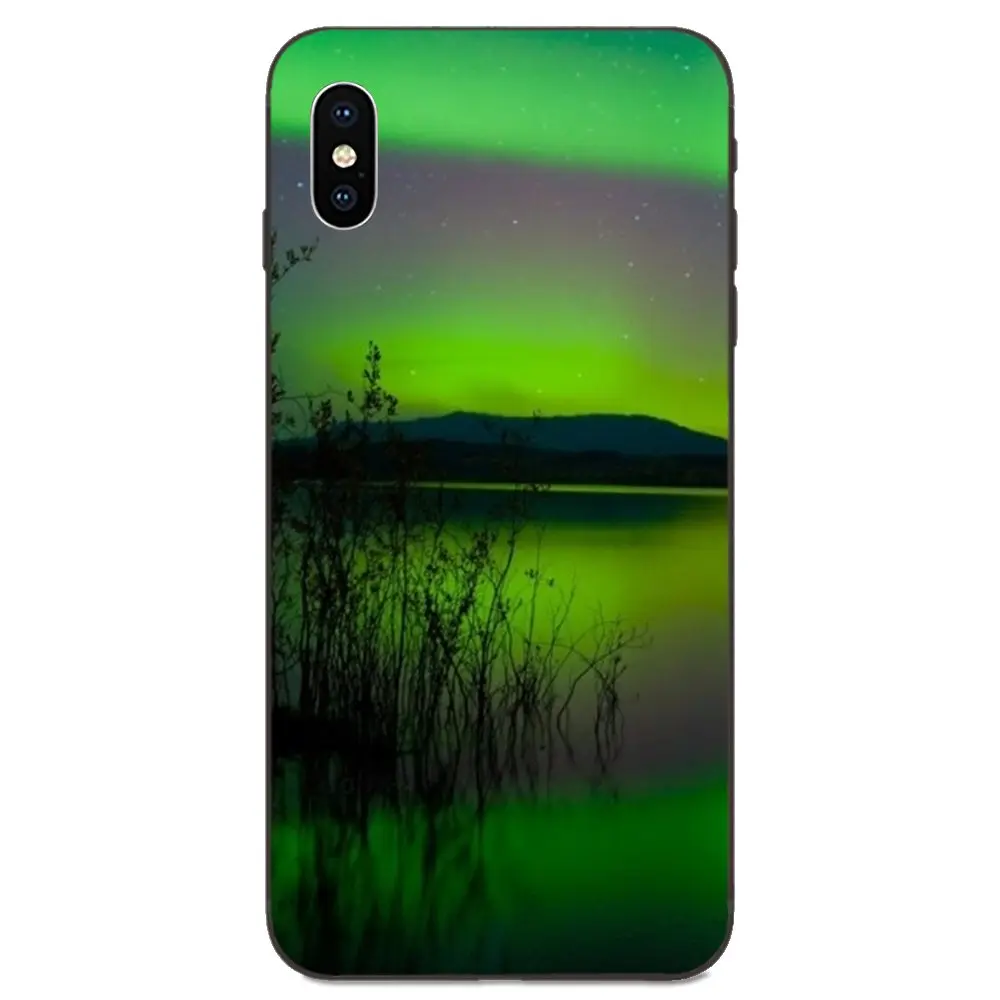 Для Apple iPhone 11 X XS Max XR Pro 4 4S 5 5S SE 6 6S 7 8 Plus ТПУ Модный Зеленый исландский Северный