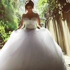 Женское винтажное свадебное платье, бальное платье с бисером и длинными рукавами, платье для невесты с жемчугом