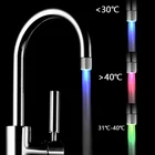 Светодиодный смеситель для воды, насадка на кран для кухни и ванной комнаты, 7 цветов, с датчиком температуры