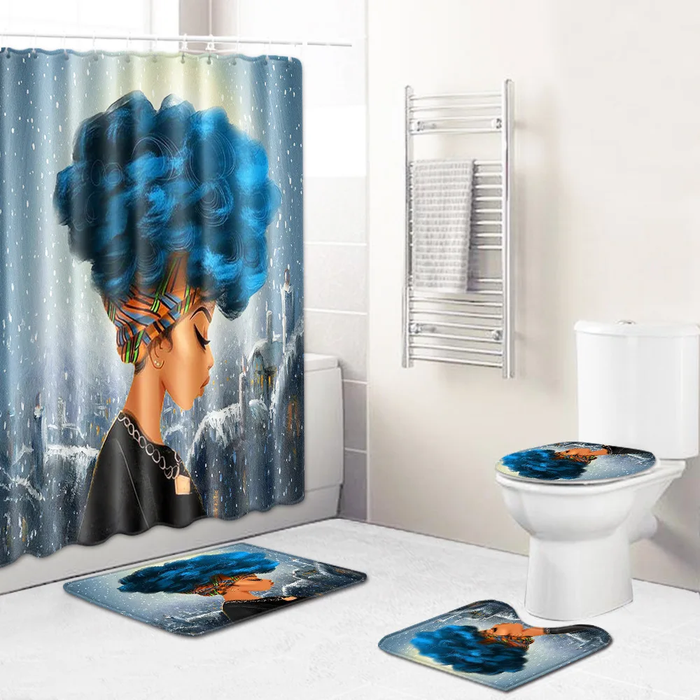 Zeegle Рождество Ванная комната украшения коврик с принтом креативная шторка анти