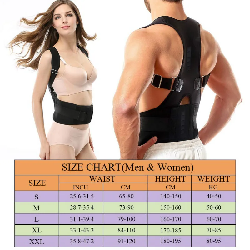 

Back Support Belts Corset Posture Corrector Back Brace Improves Posture and Provides for Lower and Upper Back Pain Men & Women