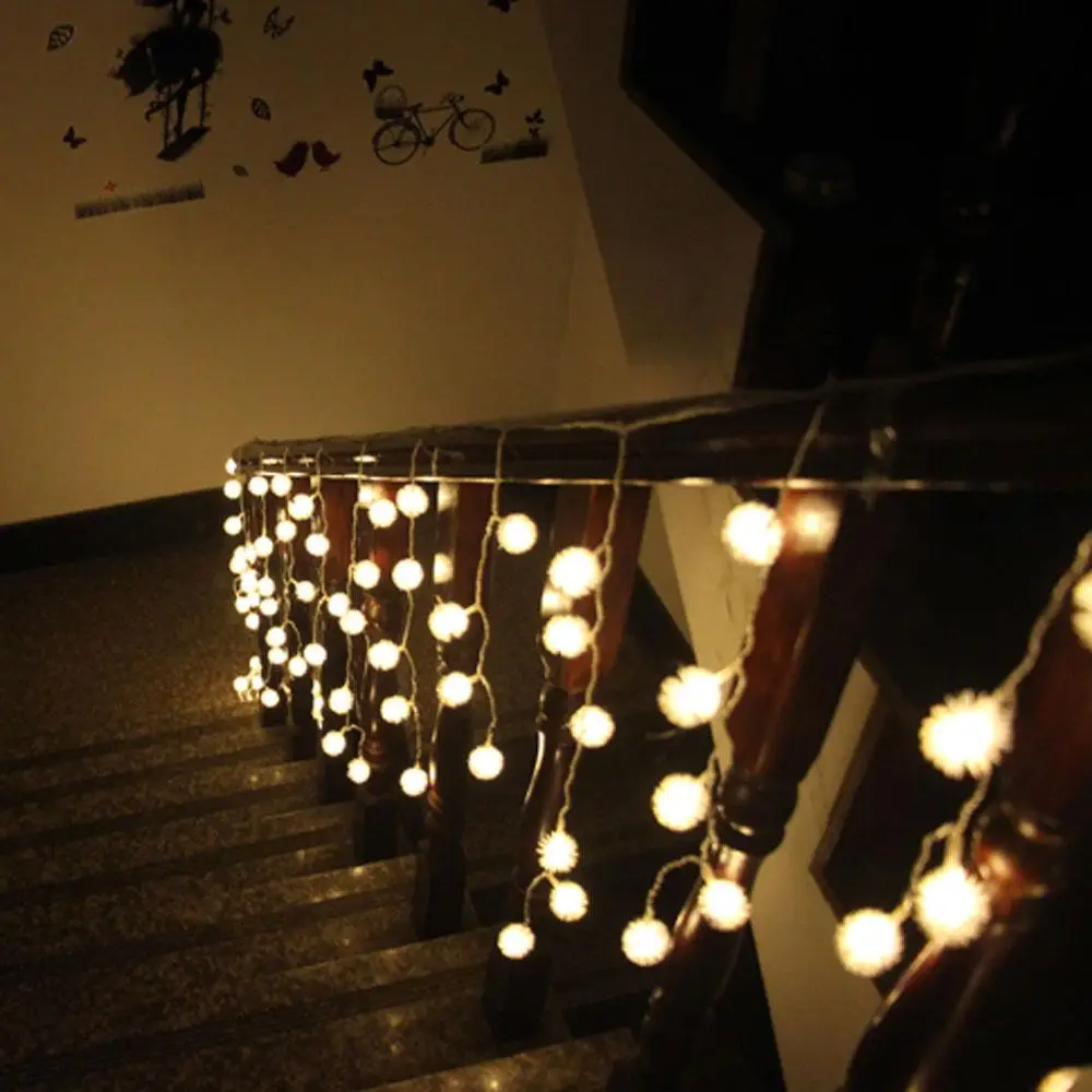 

Light String Fairy Lights Pompon Shape Christmas Wedding Garden Decorations 2.2M
