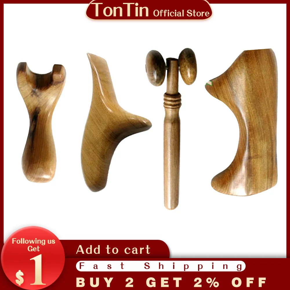 4 шт./компл. душистого дерева Красота массаж лица расслабиться скребком гуаша