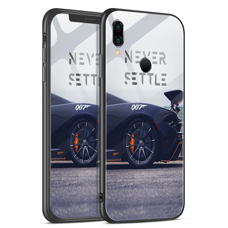 H131 Для Xiaomi Redmi Note 6 звездный узор закаленное стекло чехол для телефона Redmi Note 7 мягкий силиконовый край полная защита жесткий чехол - Цвет: H131