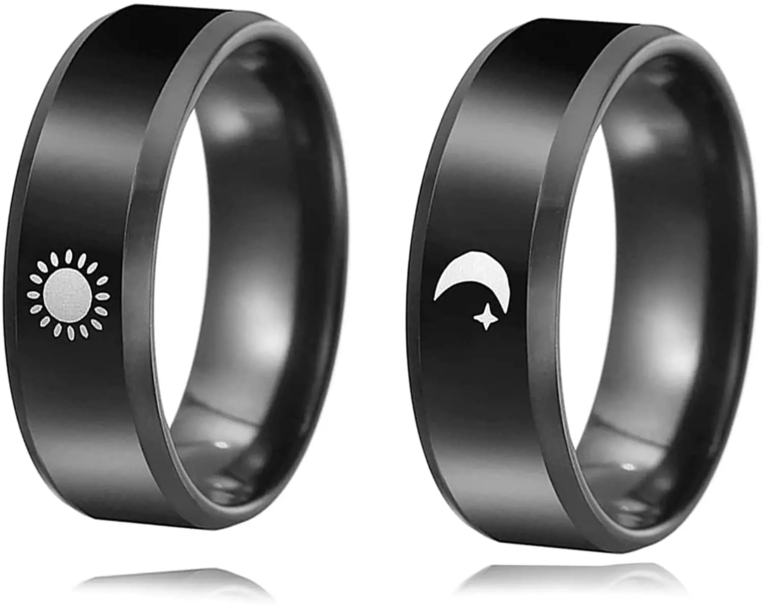 

Trendy Moon Star Ring Couples Ring Wide Sun Love Lovers Rings for Women Men Wedding Ring Valentine's Day Gifts