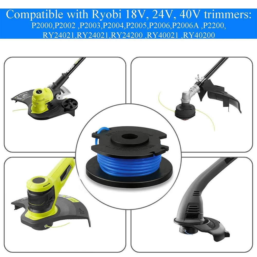 3Pcs String Trimmer Line Ryobi 0.065 Inch Autofeed For Replacement Spools 18V 24V 40V Cordless Trimmers Power Tool | Дом и сад