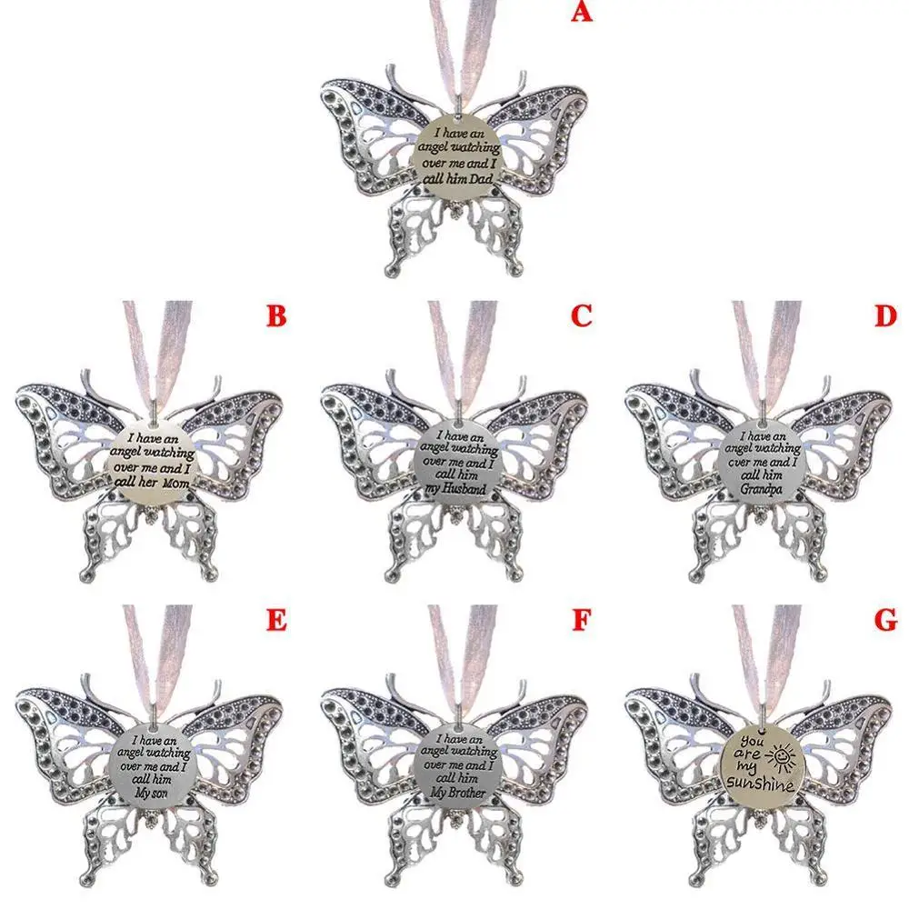 

In Memory Butterfly pendant souvenir BOrnaments Hanging Gift Year Decor Tree New Ornaments Bauble Photo Xams Decoration B5C3