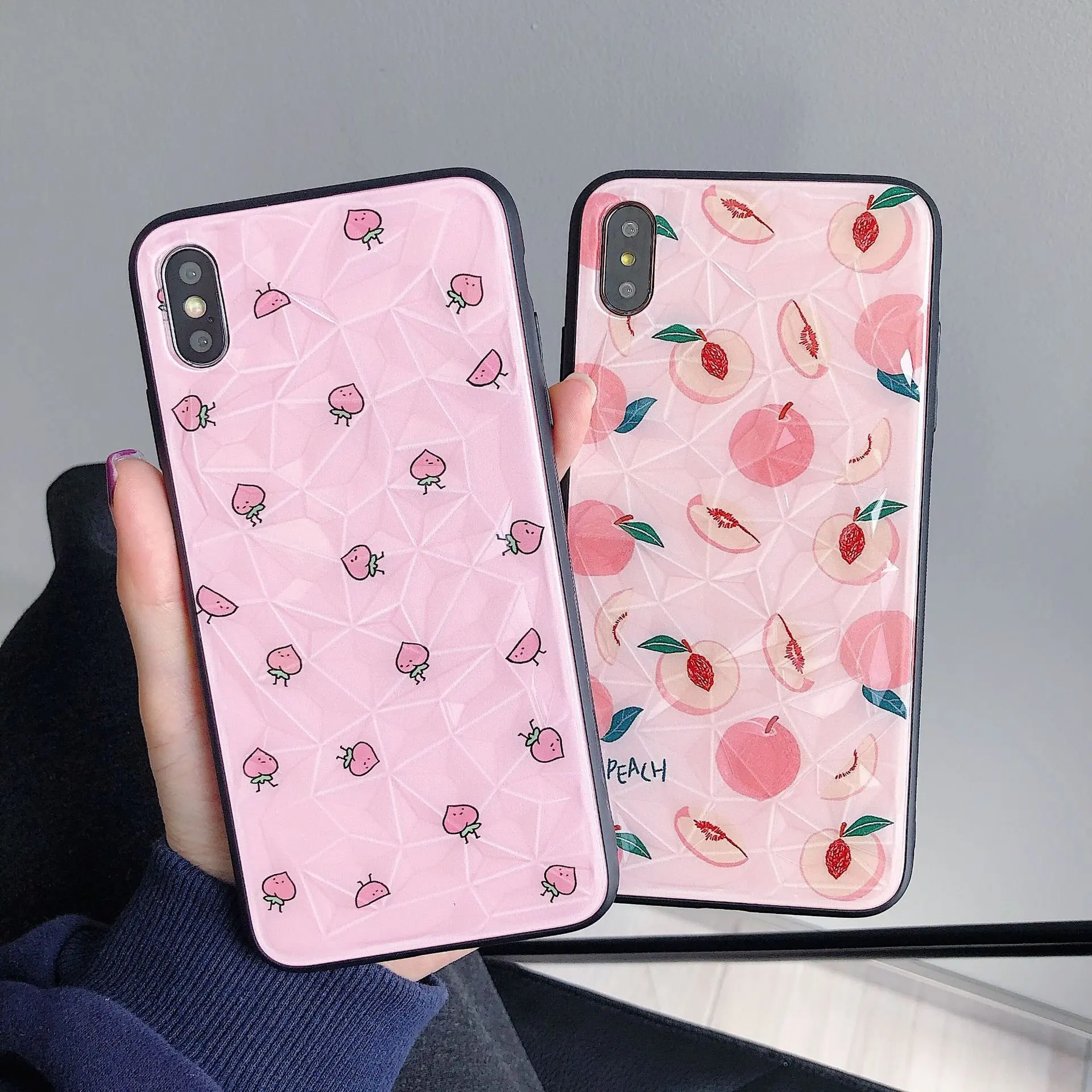 3D Розовый кавайный мультяшный фруктовый персик чехол для телефона iPhone 7 Puls 6S 8 X XR Xs