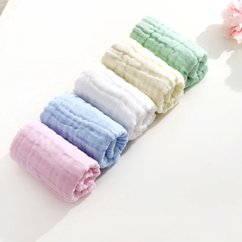 2pcs/Lot Muslin Cotton Baby 6 Layer Towel Handkerchief Colorful Kids Wipe Cloth Newborn Face Bibs Feeding Bath | Мать и ребенок