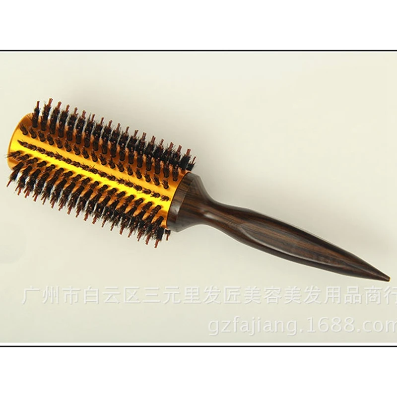 

Natural Boar Bristle Round Brush Wooden Handle Hair Rolling Brush for Hair Drying Styling Curling