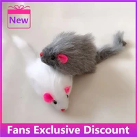 2021 new false mouse cat pet long haired tail mice with sound rattling soft real rabbit fur sound squeaky toy for cats dogs